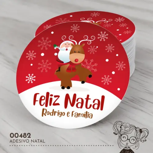 Adesivo Redondo Natal - 00482