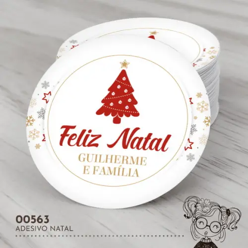 Adesivo Redondo Natal - 00563