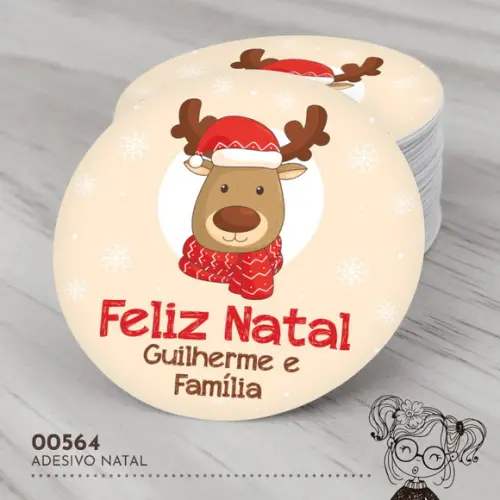 Adesivo Redondo Natal - 00564