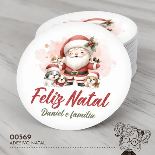 Adesivo Redondo Natal - 00569