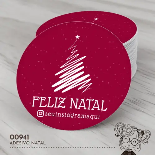 Adesivo Redondo Natal - 00941
