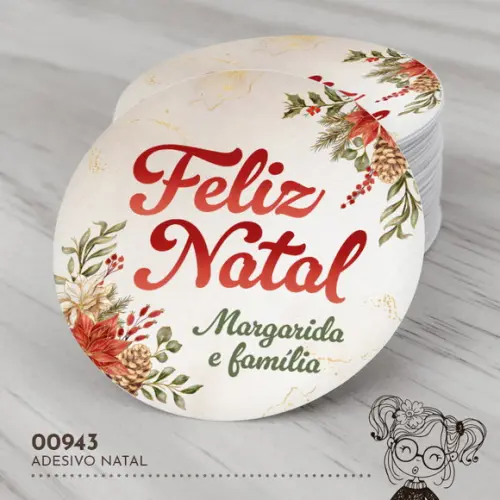 Adesivo Redondo Natal - 00943