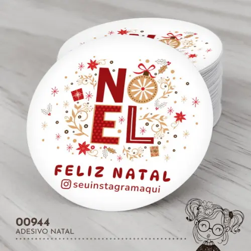 Adesivo Redondo Natal - 00944