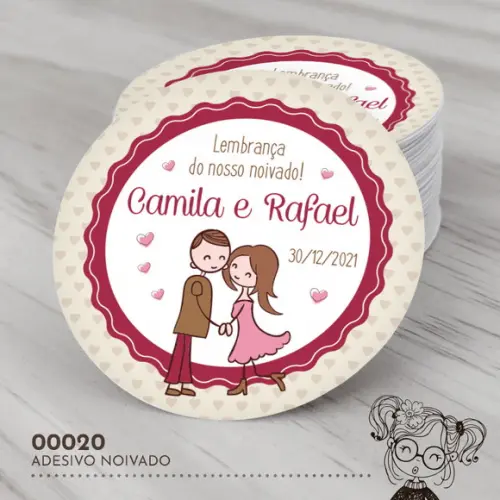 Adesivo Redondo Noivado - 00020