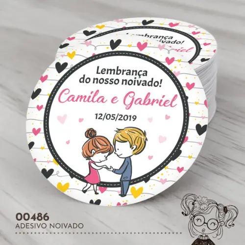 Adesivo Redondo Noivado - 00486