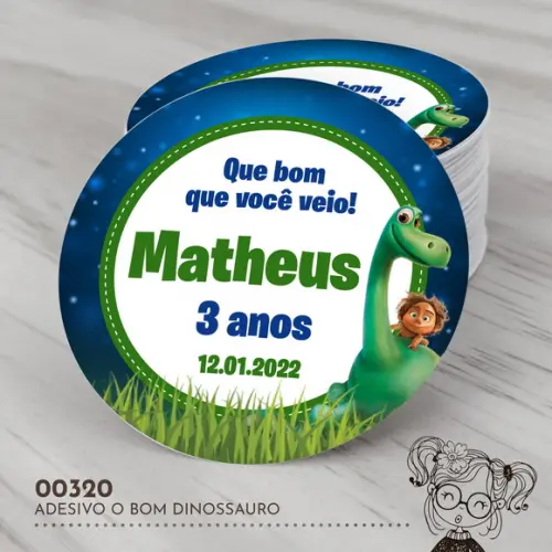 Adesivo Redondo o Bom Dinossauro - 00320