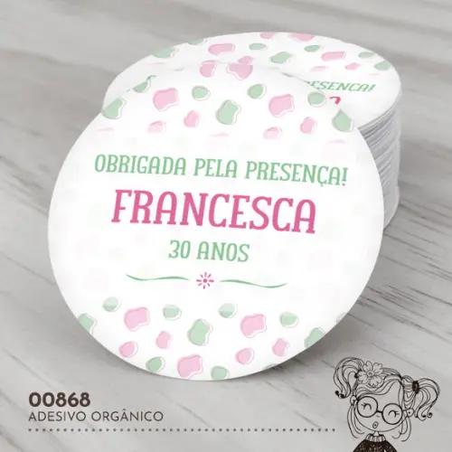 Adesivo Redondo Orgânico - 00868