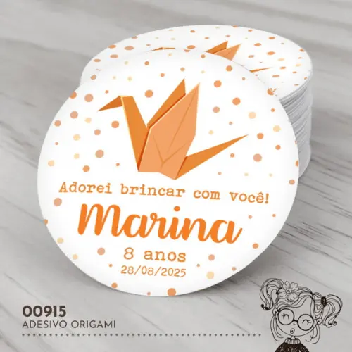 Adesivo Redondo Origami - 00915