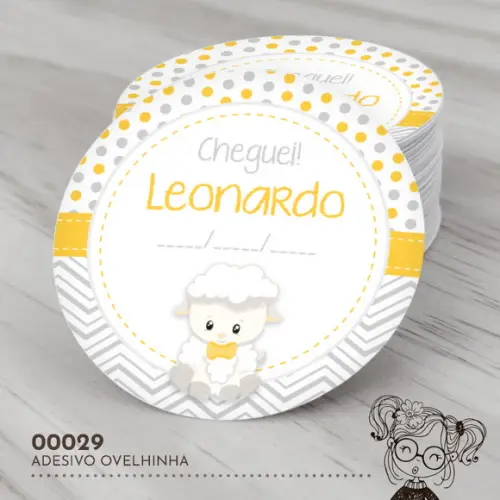 Adesivo Redondo Ovelhinha - 00029