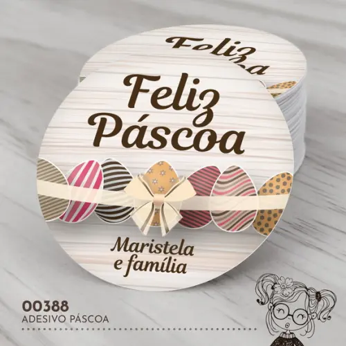 Adesivo Redondo Páscoa - 00388