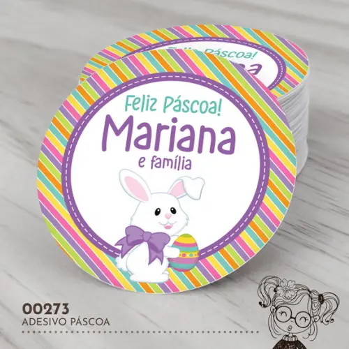 Adesivo Redondo Páscoa - 00273