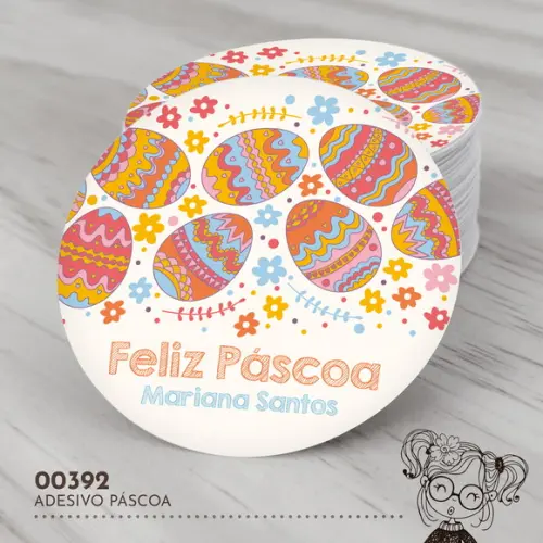 Adesivo Redondo Páscoa - 00392