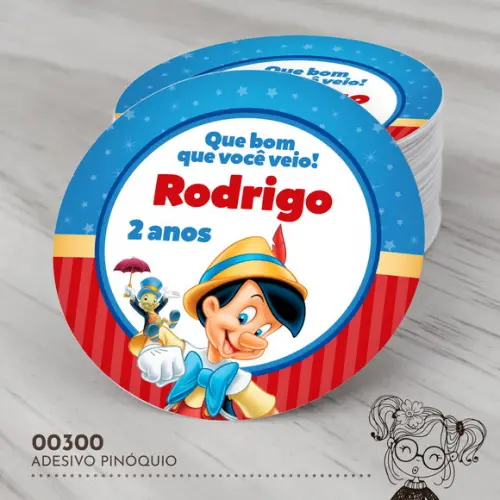 Adesivo Redondo Pinóquio - 00300