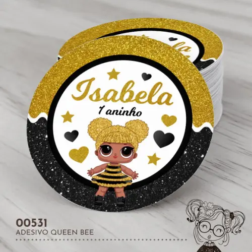 Adesivo Redondo Queen Bee - 00531