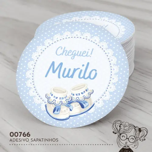 Adesivo Redondo Sapatinhos - 00766