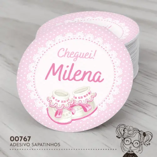 Adesivo Redondo Sapatinhos - 00767