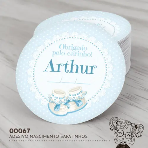 Adesivo Redondo Sapatinhos - 00067