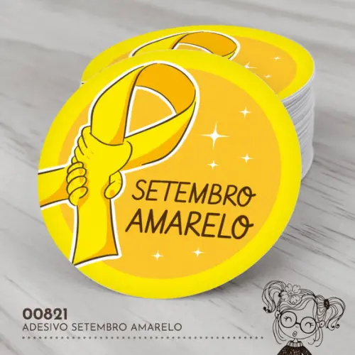 Adesivo Redondo Setembro Amarelo - 00821