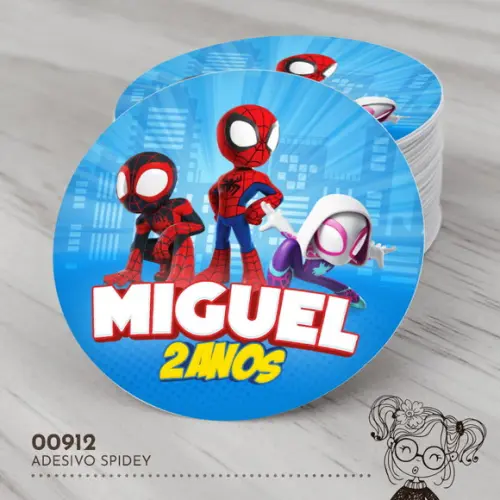 Adesivo Redondo Spidey - 00912