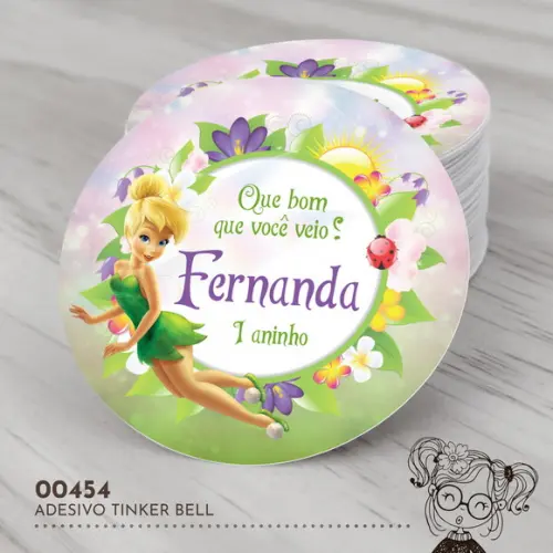 Adesivo Redondo Tinker Bell - 00454