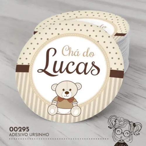 Adesivo Redondo Ursinho - 00295