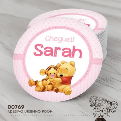 Adesivo Redondo Ursinho Pooh - 00769