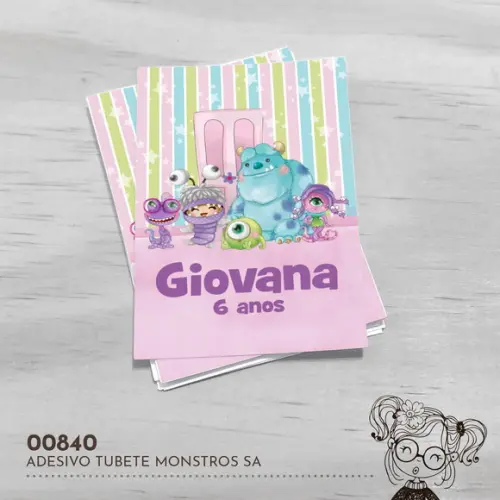 Adesivo Tubete Monstros Sa - 00840