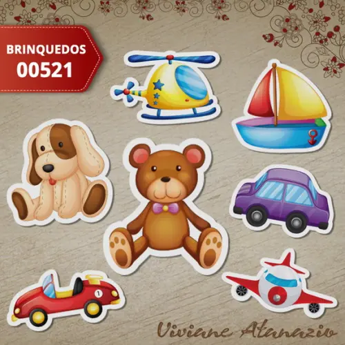 Aplique Brinquedos 3cm (kit c/ 50un) - 00521