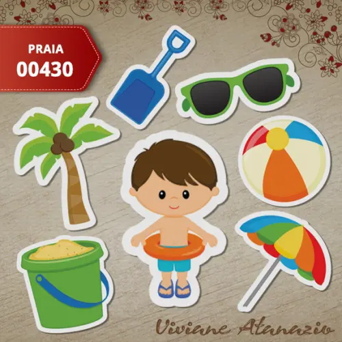 Aplique Praia 3cm (kit c/ 50un) - 00430