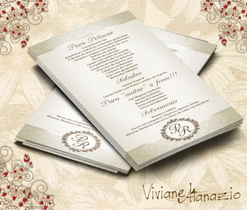 Cardápio Casamento Monograma - 00287