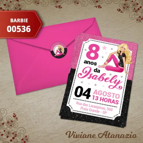 Convite Barbie - 00536