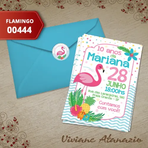 Convite Flamingo - 00444