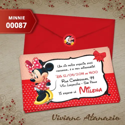 Convite Minnie - 00087