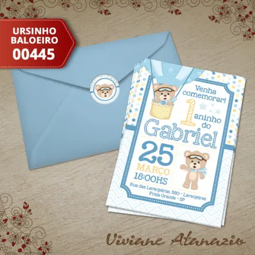 Convite Ursinho Baloeiro - 00445