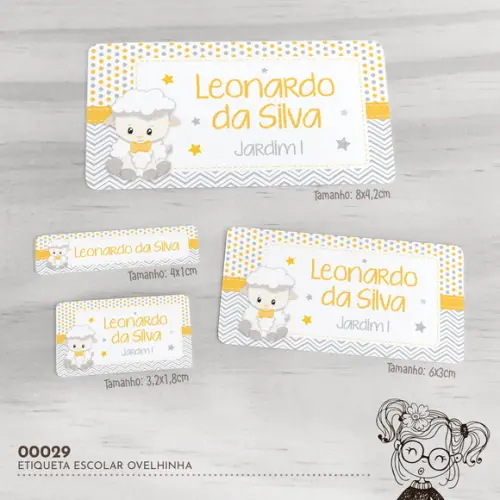 Etiqueta Escolar Ovelhinha - 00029