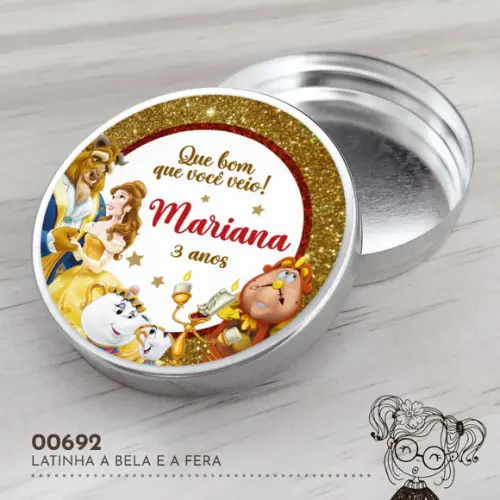 Latinha Adesivada a Bela e a Fera - 00692