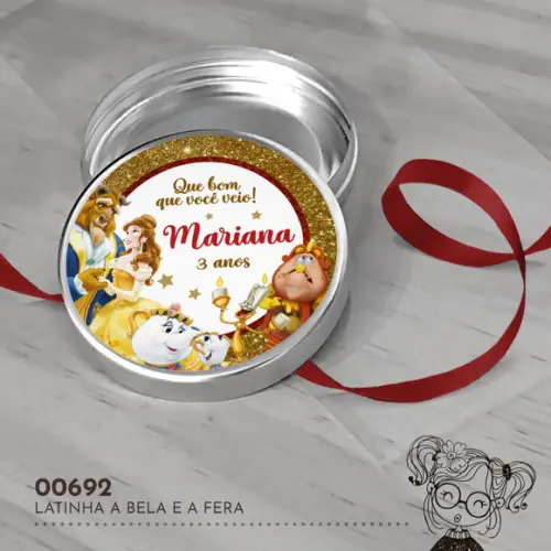 Latinha Adesivada a Bela e a Fera - 00692