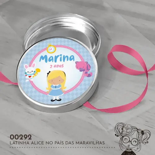 Latinha Adesivada Alice no País das Maravilhas - 00292