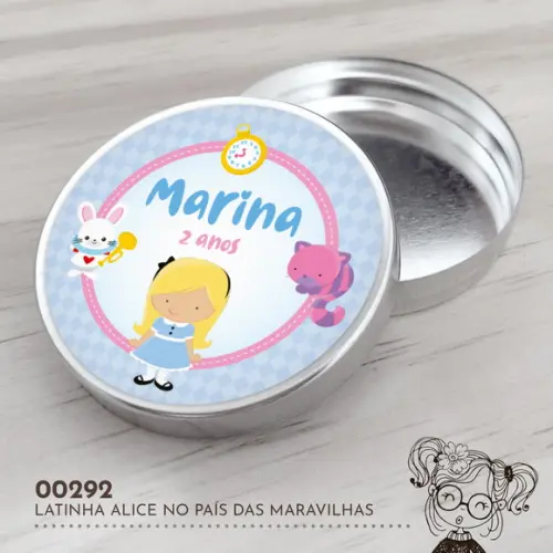 Latinha Adesivada Alice no País das Maravilhas - 00292