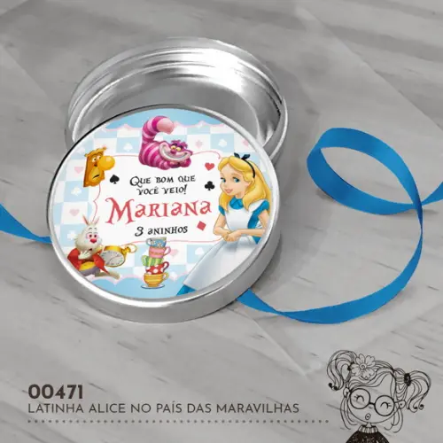 Latinha Adesivada Alice no País das Maravilhas - 00471