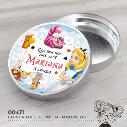 Latinha Adesivada Alice no País das Maravilhas - 00471