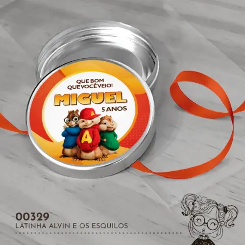 Latinha Adesivada Alvin e os Esquilos - 00329