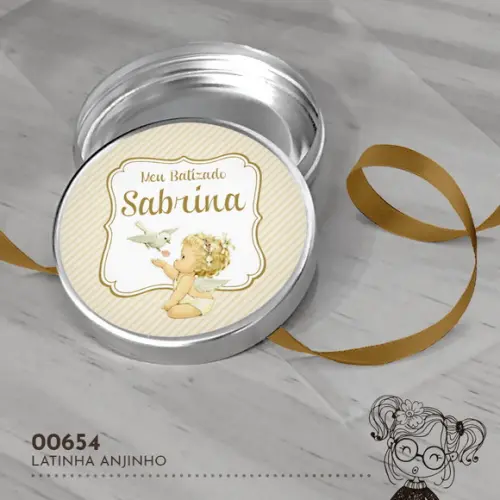 Latinha Adesivada Anjinho - 00654