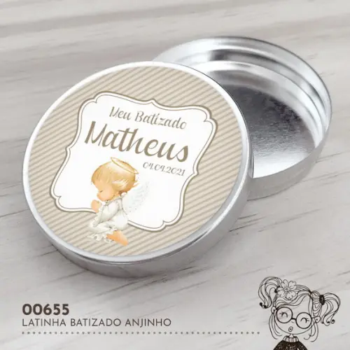 Latinha Adesivada Anjinho - 00655