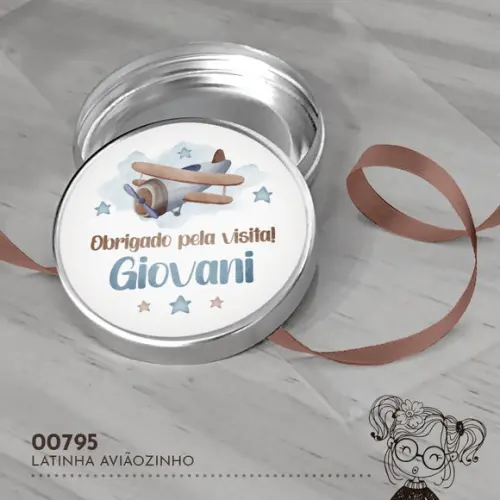 Latinha Adesivada Aviãozinho - 00795