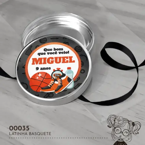 Latinha Adesivada Basquete - 00035
