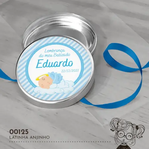 Latinha Adesivada Batizado Anjinho - 00125