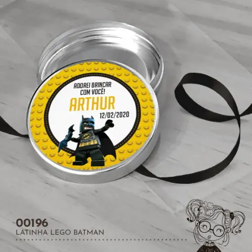 Latinha Adesivada Batman Lego - 00196