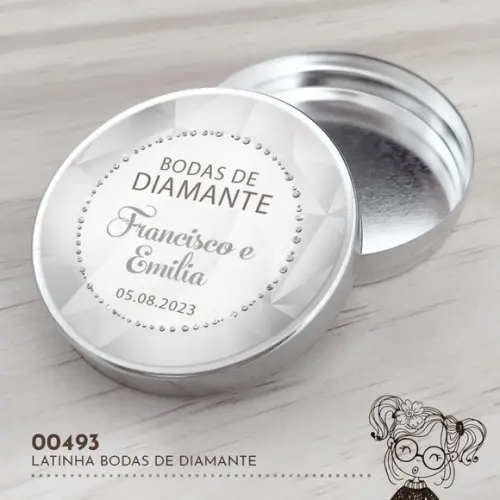 Latinha Adesivada Bodas de Diamante - 00493