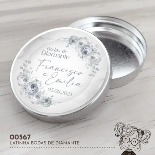Latinha Adesivada Bodas de Diamante - 00567